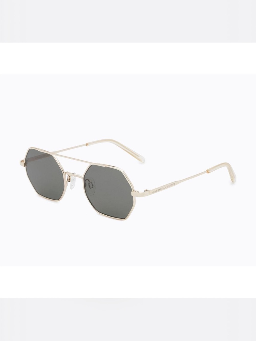Carolina Herrera Gold Frame Sunglasses with Dark Gray Lenses
